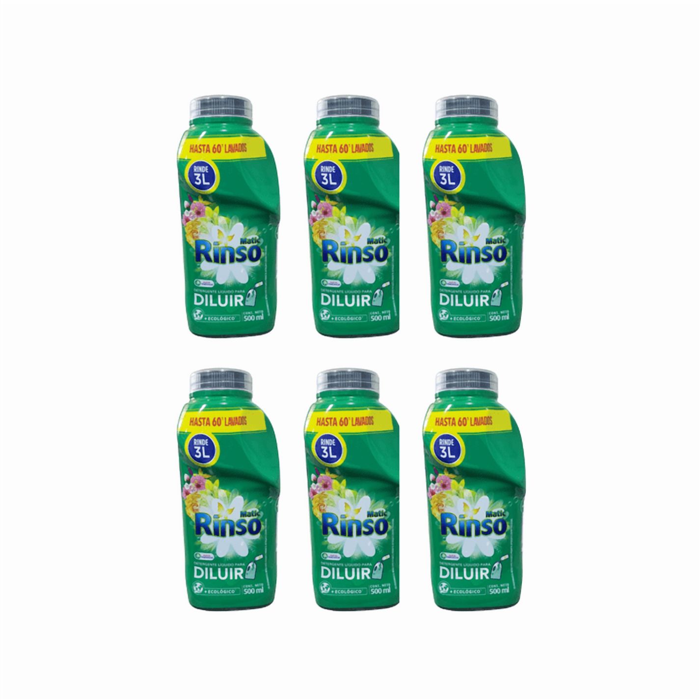 Pack 6 Unidades Detergente Rinso Para Diluir 500 Ml