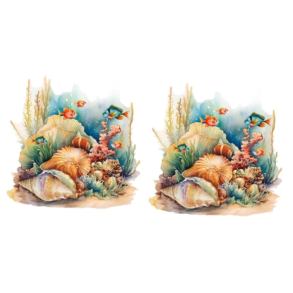 2 Pegatinas Para Inodoro Con Diseño De Océano, Para Tapa De Inodoro, Para Baño, Habitación De Niños, Ventana, Caracol
