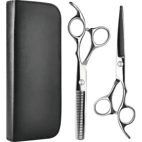 Genérico - Kit Tijera Encrespadora + Filo Navaja Barbería