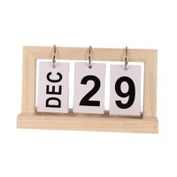 Magideal - Calendario De Escritorio Calendario De Decoración De Escritorio Pantalla Grande Calendario De Escritorio Vintage Calendario Diario Para , Color Madera Clara Color Madera Claro