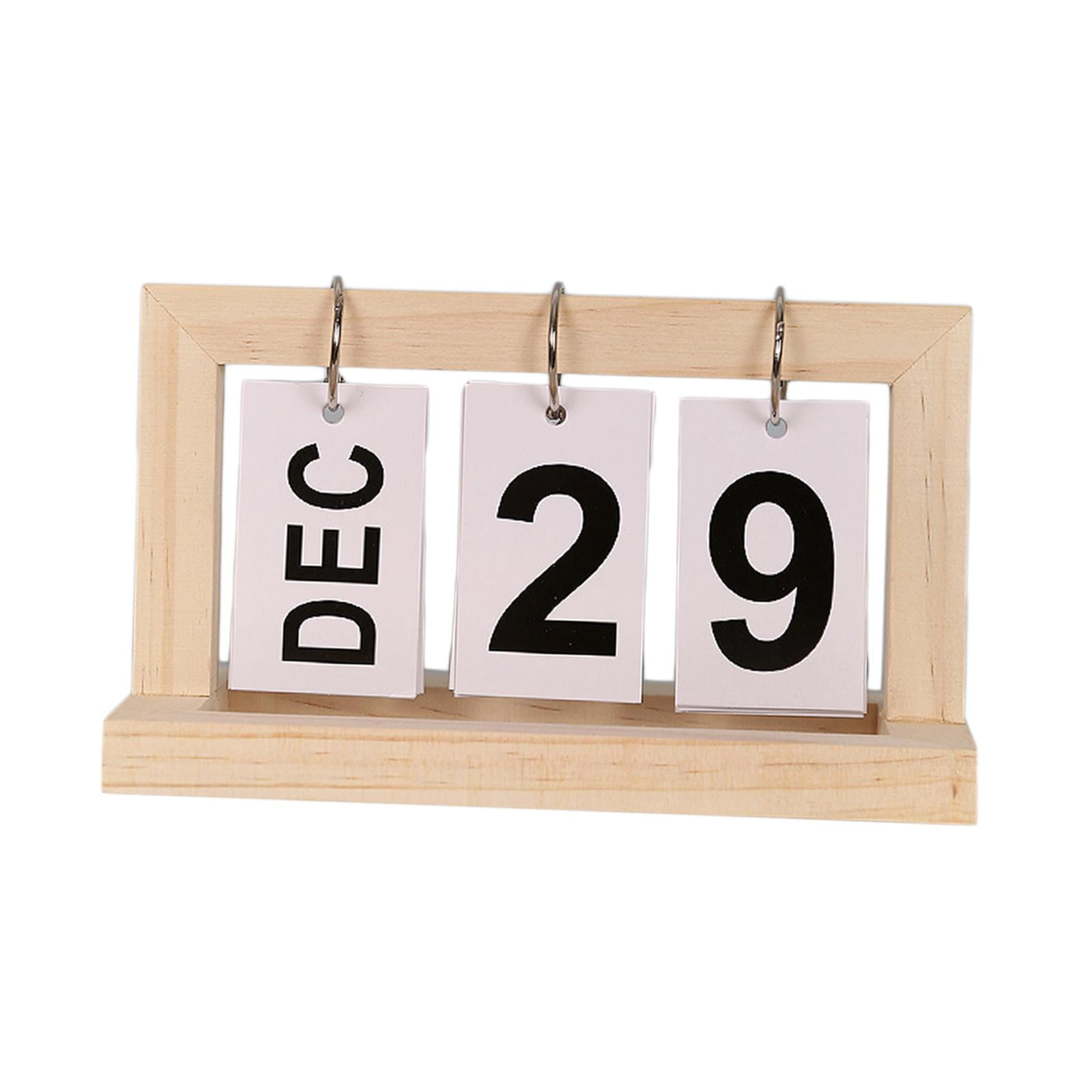 Magideal - Calendario De Escritorio Calendario De Decoración De Escritorio Pantalla Grande Calendario De Escritorio Vintage Calendario Diario Para , Color Madera Clara Color Madera Claro