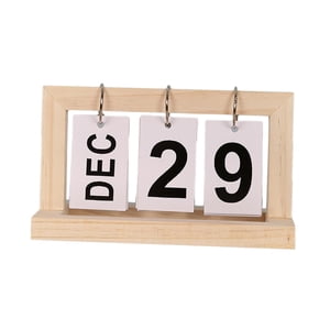 Magideal - Calendario De Escritorio Calendario De Decoración De Escritorio Pantalla Grande Calendario De Escritorio Vintage Calendario Diario Para , Color Madera Clara Color Madera Claro