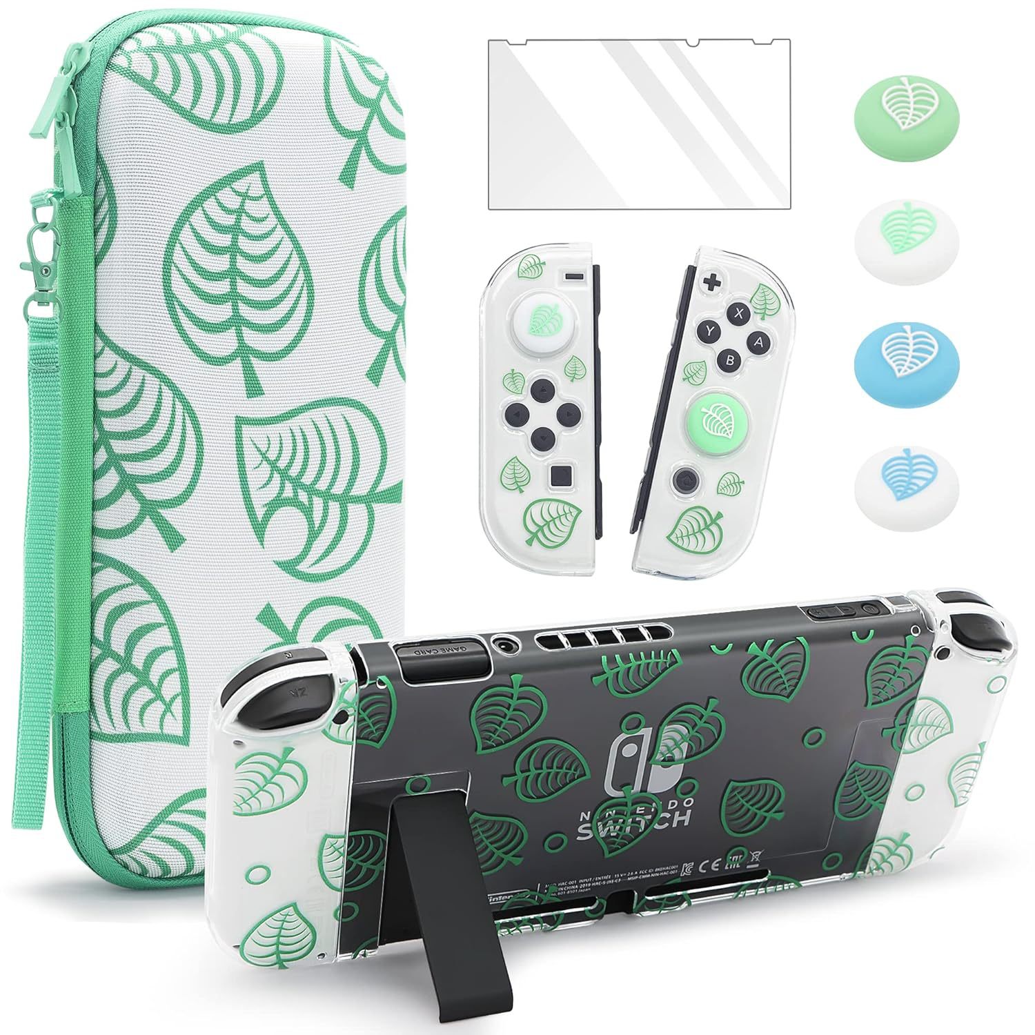 Genérico - Compatible Con El Juego De Fundas Protectoras Para Nintendo Switch/Oled: Funda De Almacenamiento, Protector De Pantalla De Cristal Templado Y Asas Para Los Pulgares.-Para Switch