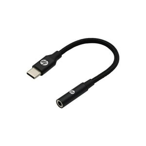 Genérico - Adaptador De Audio Usb-C A 3,5 Negro Trenzado Dhc-Tc131