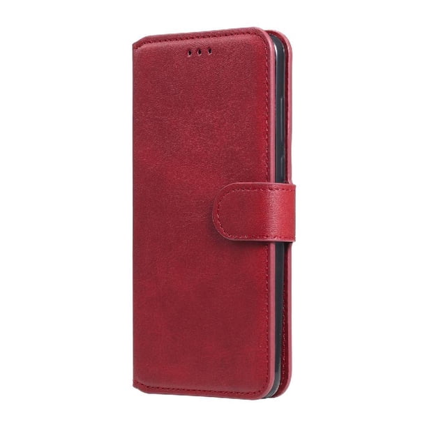 Funda Billetera para Xiaomi Poco M3 con Porta Tarjetas y Soporte Ajustable Rojo