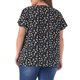 thumbnail image 4 of GRACIA Y GRANDEZA Blusas de Chifón con Cuello de Ojal y Mangas Cortas Acampanadas para Mujer de Talla Grande 1X Negro Rosa, 4 of 8