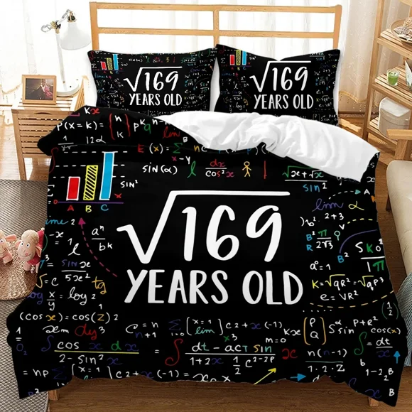 New Math Equation Duvet Cover Set Mathematics Formula Bedding Set Boy Girl Educational Soft Polyester Comforter Cover Bed Sheets