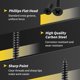 thumbnail image 5 of Kit de Tornillos para Madera FIXLINK 240PCS Cabeza Plana Phillips Negro, 5 of 7