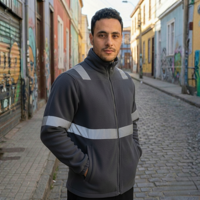 T-World - Micropolar Reflectante Hombre Térmico Alta Visibilidad Trabajo Gris Oscuro