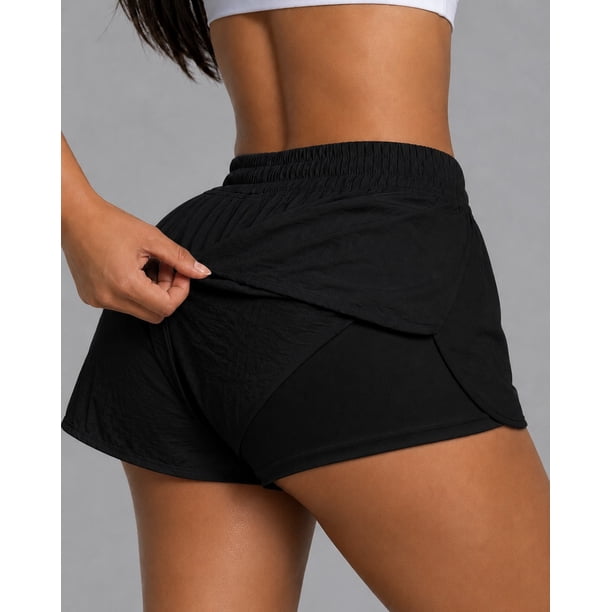 Short Deportivo Para Mujer Doble Capa Con Bolsillo Running