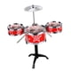 thumbnail image 3 of Juego de batería de jazz para niños, percusión portátil, iluminación musical, mini batería educativa temprana para niños, niñas en edad preescolar, re Rojo, 3 of 5