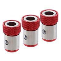 Magideal - Universal De 3 Piezas De 6,35 Mm, Magnetizador De Broca De Metal Potente Y Duradero Receptor De Tornillo De Controlador , Rojo