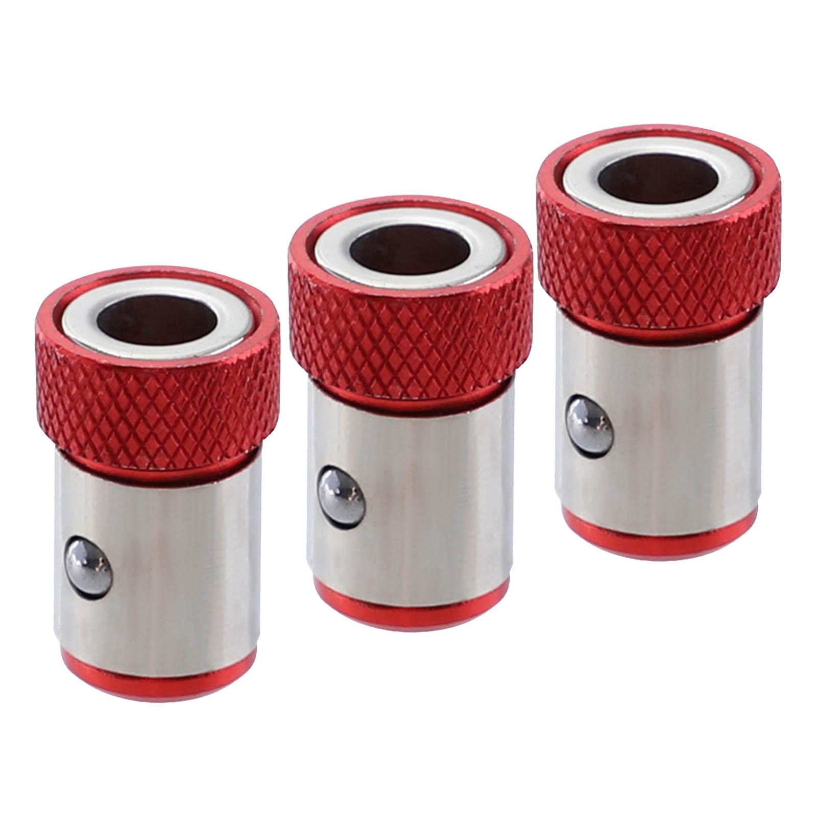 Magideal - Universal De 3 Piezas De 6,35 Mm, Magnetizador De Broca De Metal Potente Y Duradero Receptor De Tornillo De Controlador , Rojo