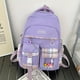 thumbnail image 1 of Kawaii Plaid Pattern Laptop Backpack, Preppy Style Student School Bag, Multi Pocket Travel Bookbag For Teen Girls, 1 of 4