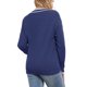 thumbnail image 3 of INSPIRE CHIC Suéter de Cuello en V para Mujer de Manga Larga a Rayas Suéter Suave Casual de Otoño S Azul Real, 3 of 6
