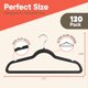 thumbnail image 2 of Velvet Hangers Campior Black, paquete de 120 unidades, capacidad de peso de 11 libras, 2 of 9