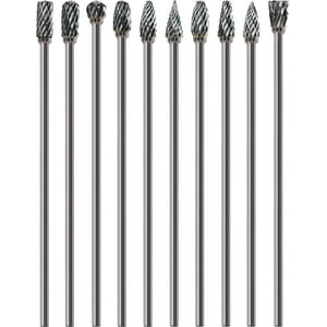 Juego De Fresas De Carburo Sworker, 10 Unidades, Vástago De 3 Mm Para Amoladora Dremel