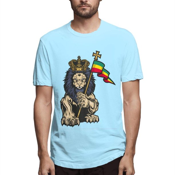 Remera GTUGHDK Judah1 Rasta Lion protección solar azul