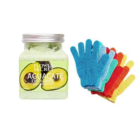 Flower Secret - Crema Exfoliante Palta 500 Grs +Guante Masajeador