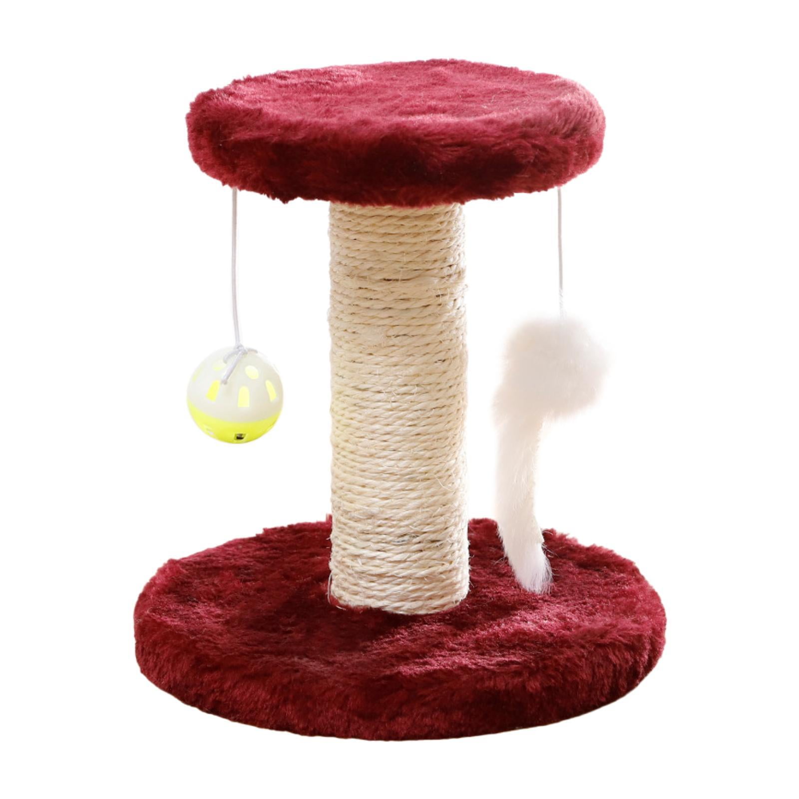 Rascador Para Gatos Con Pelota De Juguete, Rascador Interactivo Para Gatos, Color Rojo