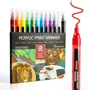 Mobee - Lápices Marcadores Acrílicos Tipo Posca 12 Colores