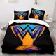 thumbnail image 1 of W Logo Printed Wrestling Bedding - Modern Wrestling Theme Duvet Cover And Pillowcases for Room Decor Zippered Bedding Machine Washable Sheets (Duvet Insert Not, 1 of 1