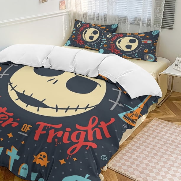 Navy The Nightmare Before Christmas Comforter Set Soft 3 Pcs Twin Bedding Sets Thicken for All Season