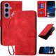 thumbnail image 1 of Funda Flip Premium Fibra de Carbono para Samsung Galaxy S24 con Soporte y Cierre Rojo, 1 of 6