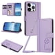 thumbnail image 1 of Funda Cartera Trébol para iPhone 14 Pro con Ranuras Tarjetas y Carga Inalámbrica Morado claro, 1 of 6