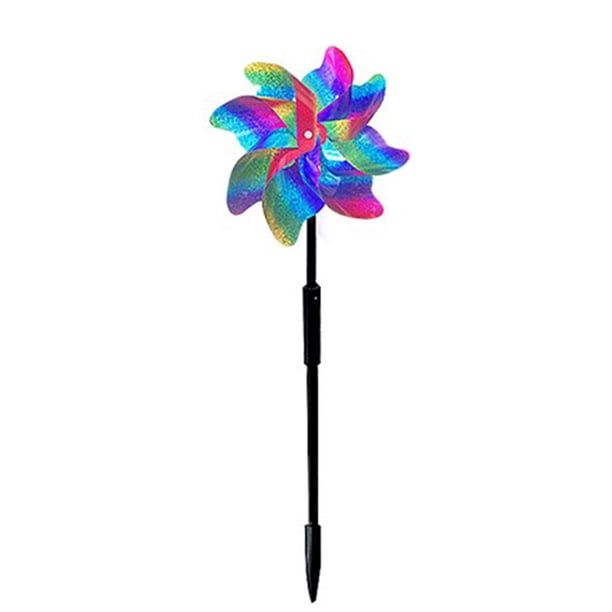 Paquete de 10 molinos de viento reflectantes para patios y jardines, ahuyentan a pájaros y animales.