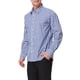 thumbnail image 4 of Camisas para Hombre INSPIRE CHIC Camisa de Vestir de Manga Larga a Cuadros con Botones 100% Algodón M Azul Oscuro Blanco, 4 of 7