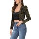 thumbnail image 4 of INSPIRE CHIC Chaqueta Corta de Fiesta para Mujer con Lentejuelas Brillantes de Manga Larga y Frente Abierto L Negro Oro, 4 of 6
