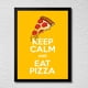 thumbnail image 1 of Cuadro Decorativo 35x45 Mantén la Calma y Come Pizza Marco Negro, 1 of 2