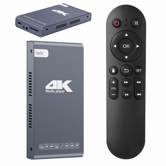 Reproductor multimedia fnetic 4K@60 Hz con carcasa para HDD USB Tipo-C
