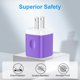 thumbnail image 4 of Cargador de pared USB Uenlio de 1 amperio, 5 V, morado, paquete de 2 unidades para iPhone, 4 of 7