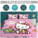 thumbnail image 2 of Cartoon Hello Kitty Comforter Chef Stars Love Cloud 3-Piece Bed Sheets Warm Kawaii Bedding Set Cute Soft Bedclothes for Boys Girls Kids Twin, 2 of 5