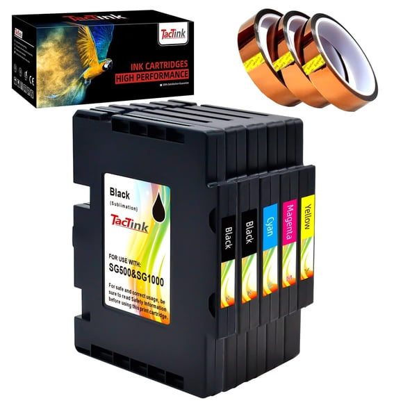 Cartuchos De Tinta Sg500 Sg1000 Paquete De 5 Con Cinta Térmica