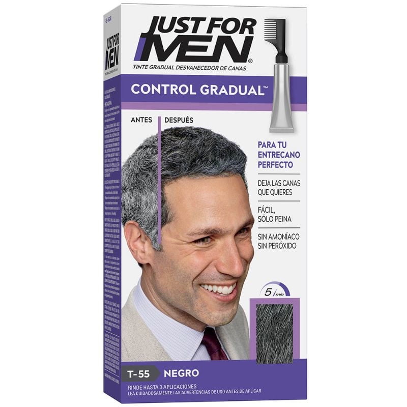 Coloración Cabello Hombre Control Gradual Negro Just For Men