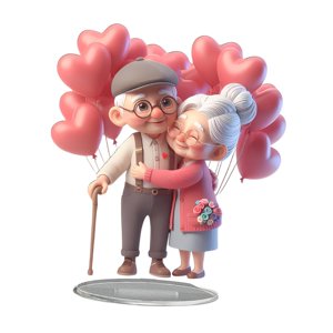 Magideal - Adorno De Mesa Para El Día De San Valentín, Letrero Plano 2D Con Base, Bonita Estatua De Decoración Acrílica Para Sala De Estar, Chimenea, Estantería