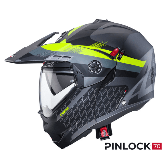 Casco para moto Caberg Tourmax X Sarabe Matt Gun Metal/Black/Yellow M