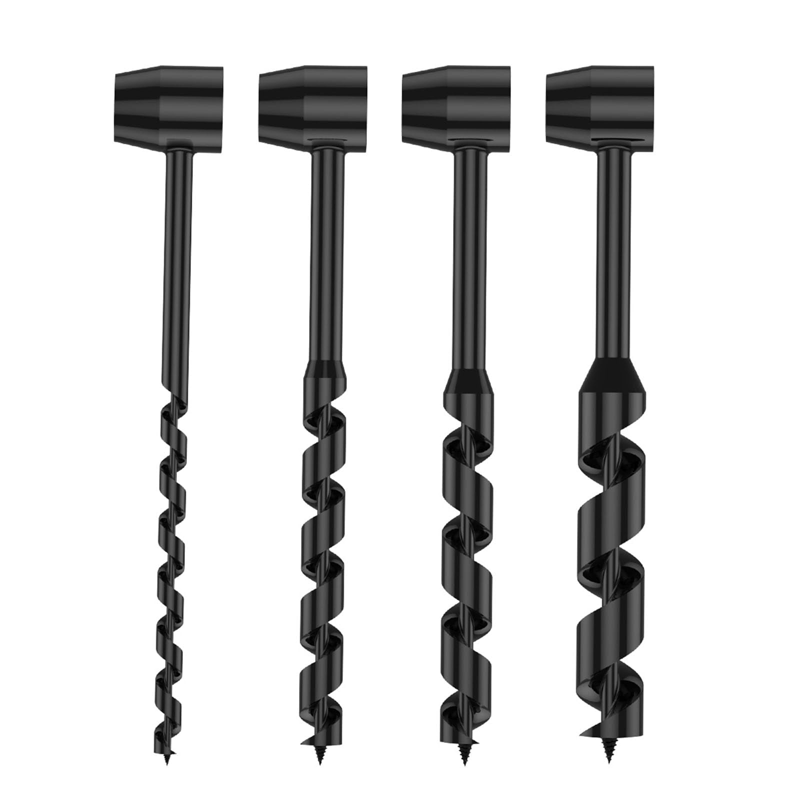 Xusx111 - 4 Pcs Mano Auger Madera Taladro,bushcraft Mano Auger Llave Madera Auger Supervivencia Colonos Llave Herramienta Bushcraft Engranaje Para Acampar, Al Aire Libre, Senderismo, Trabajo De La Mad