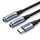 thumbnail image 1 of Cable Splitter Audio Estereo Usb-c/2jack 3.5mm M/h 20cm Negro Av144, 1 of 2