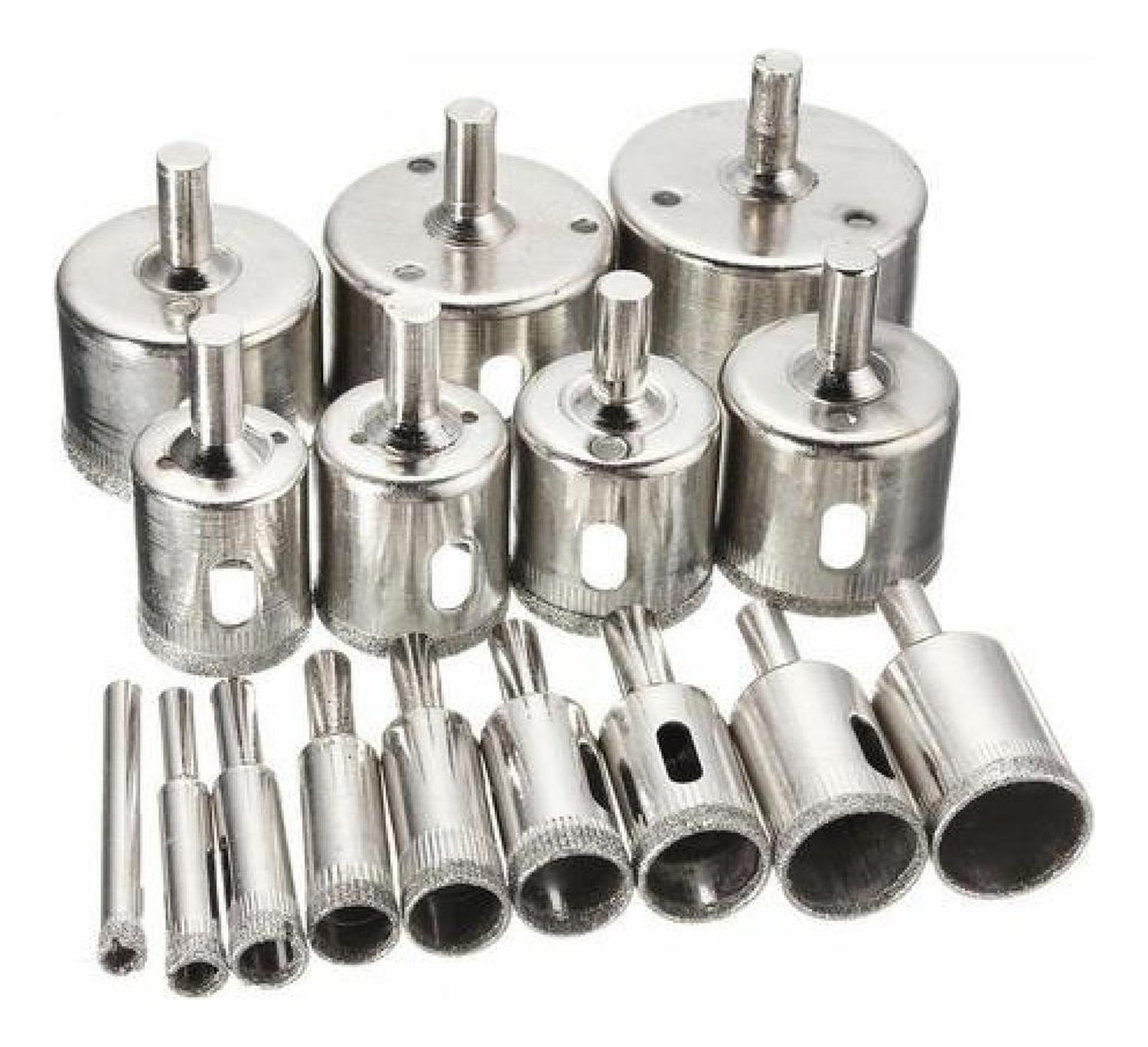 Genérica - Juego 16 U. Broca Sierra Copa Diamante Para Vidrio Cerámica