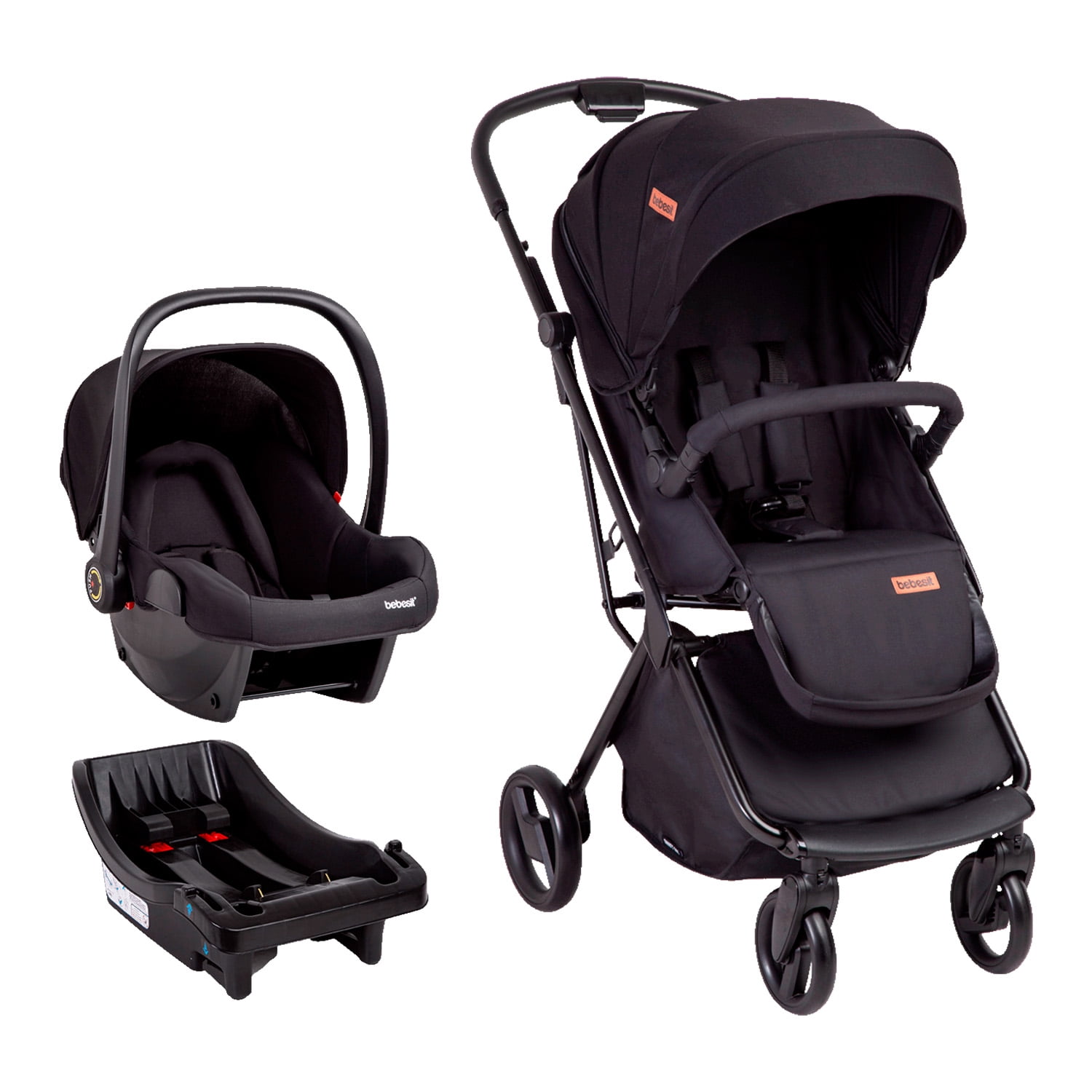 Bebesit - Coche Cuna Travel System Swift 360 Negro