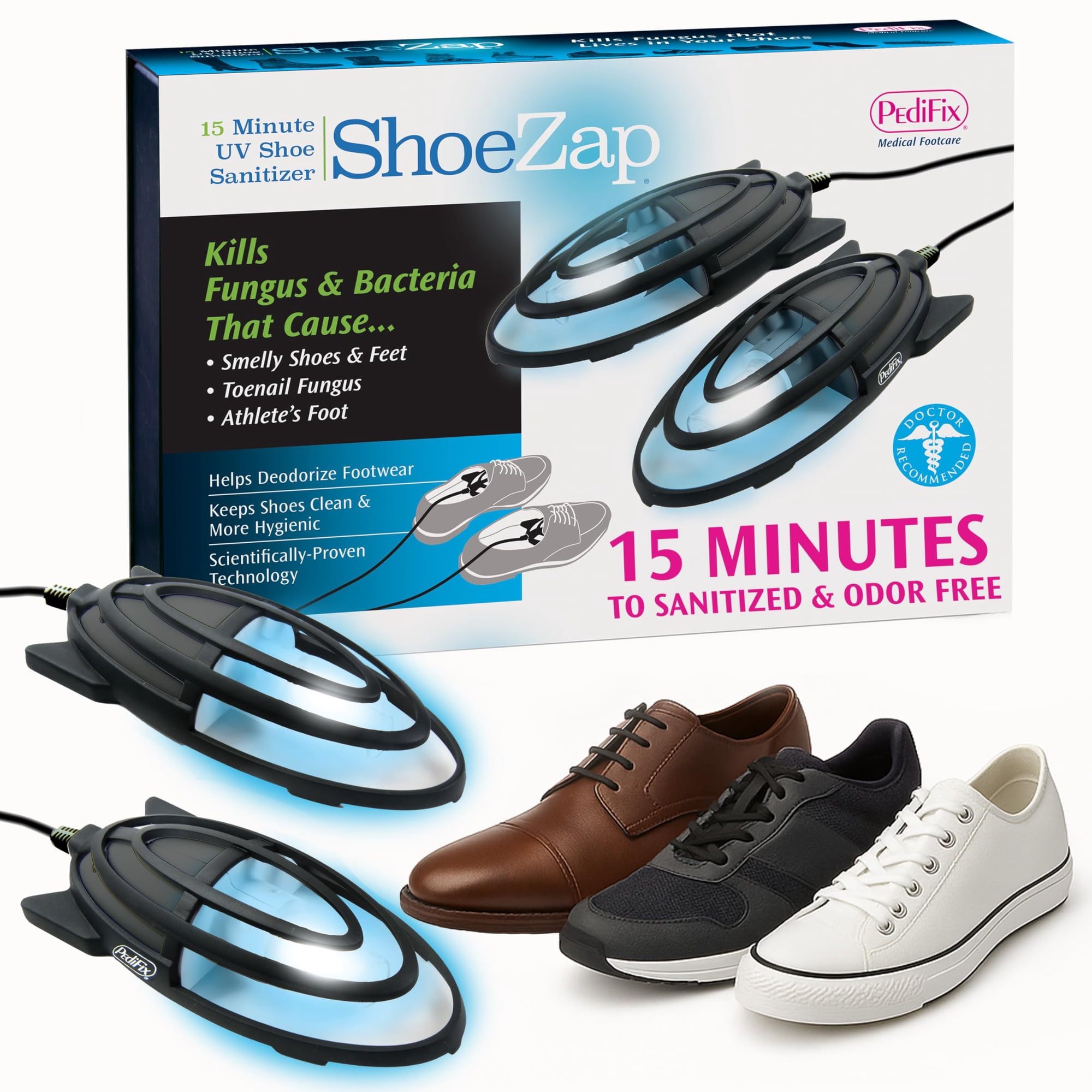 Desinfectante Para Zapatos Pedifix Shoezap Uv 15 Minutos Con Luz Germicida