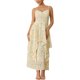 thumbnail image 2 of INSPIRE CHIC Vestido Floral de Mujer Chifón de Verano con Volantes en Capas y Tirantes Finos XL Amarillo Claro, 2 of 5