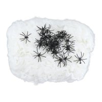 Magideal - Decoración De Halloween De Tela De Araña, Telas De Araña Elásticas Luminosas Con Arañas Falsas Para Decoración De Pared, Interior Y Exterior, Césped Y 60G 30 Arañas Falsas