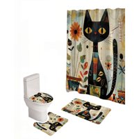 Genérico - Set De 4 Piezas Para Baño Con Estampado 4