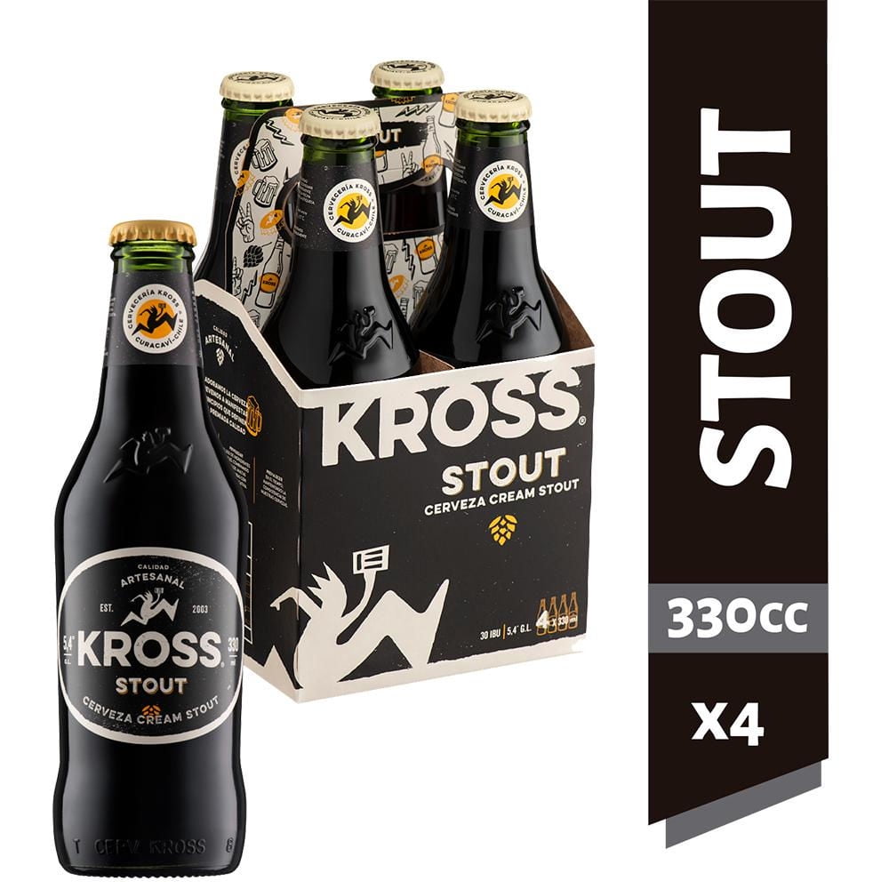 Cerveza Cream Stout 5,4° Pack 4 Botella 330 ml Kross