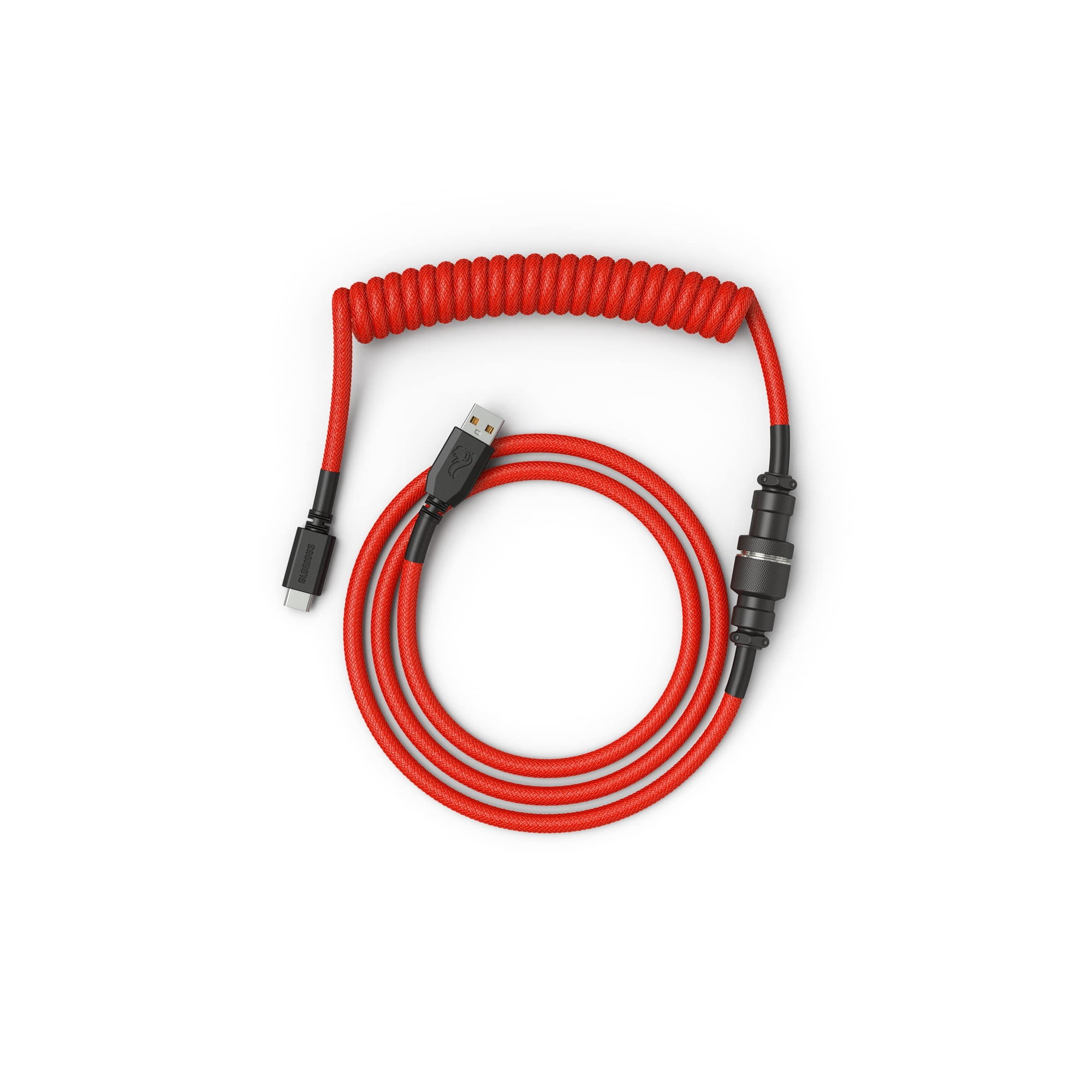 Cable De Teclado En Espiral Glorious Usb C Artisan Braided Red